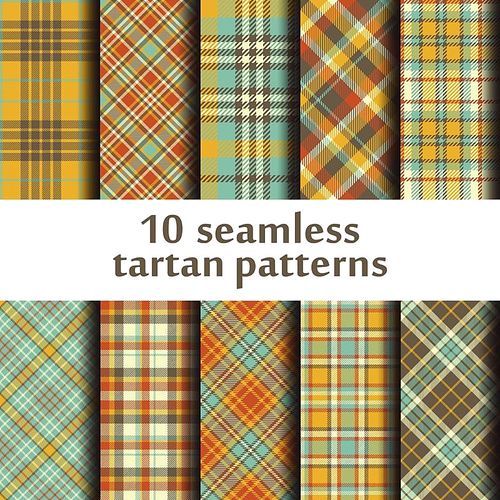 Set of 10 seamless tartan pattern