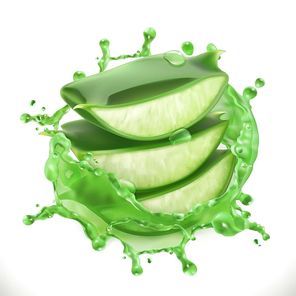 Aloe juice, health and care 3d vector icon