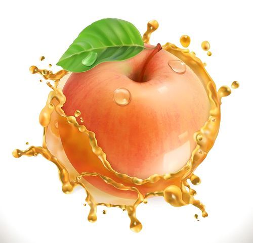 Apple juice. Fresh fruit, 3d vector icon