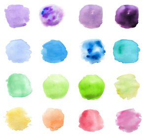 Set of abstract vector watercolor blots for design