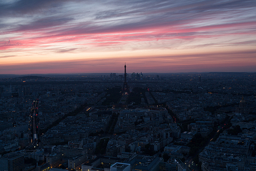 Beautiful sunset in the summer of 2016 - Paris, France