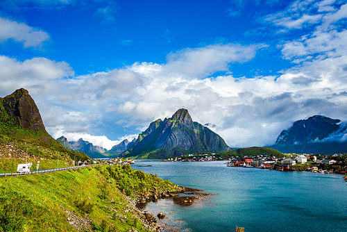 Lofoten is an archipelago in the county of Nordland, Norway. Is known for a distinctive scenery with dramatic mountains and peaks, open sea and sheltered bays, beaches and untouched lands.