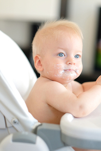 Feeding baby with a spoon