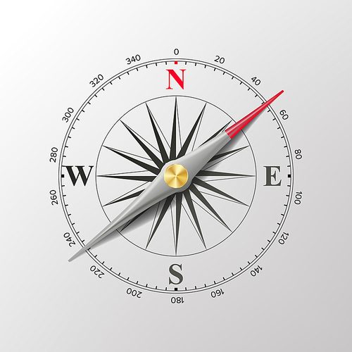 Compass Wind Rose Vector. Isolated On White Illustration