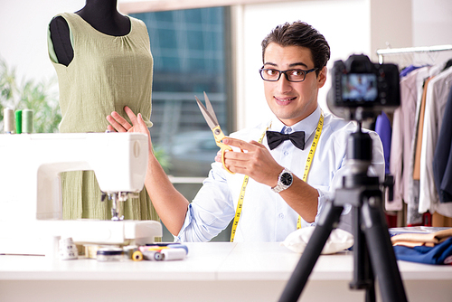 young man working as fashion video .