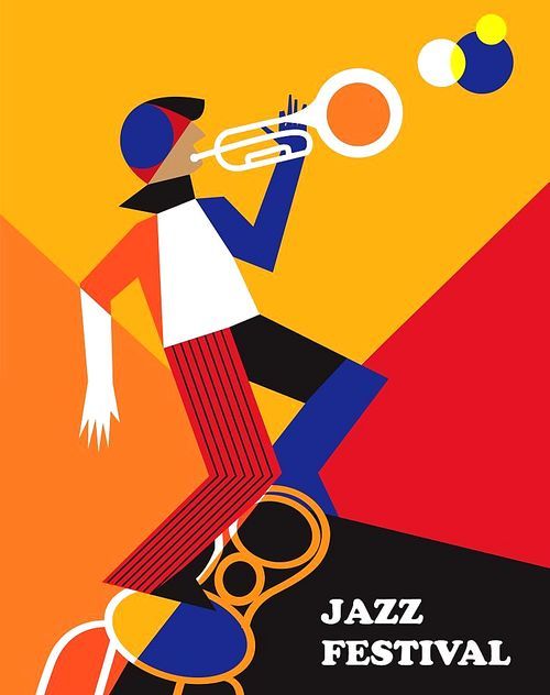Creative conceptual music festival vector. Man playing musical instrument.