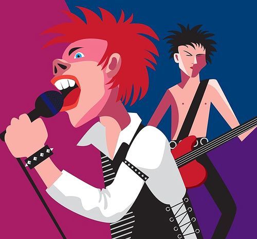 Creative conceptual music festival vector. Band playing punk rock music.