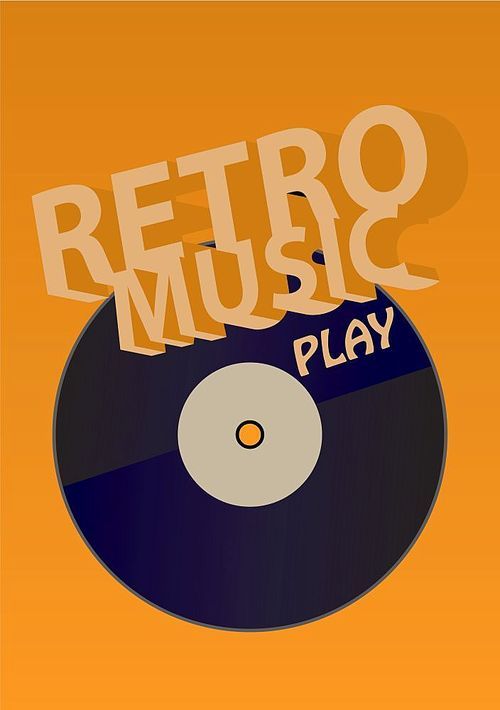 Creative conceptual retro music vector. Vinyl on yellow background.