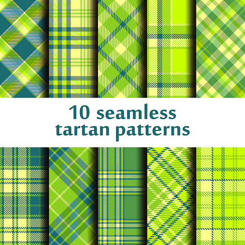 Set of seamless tartan pattern