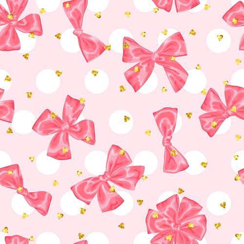 Wedding seamless pattern background with bows and glitter.