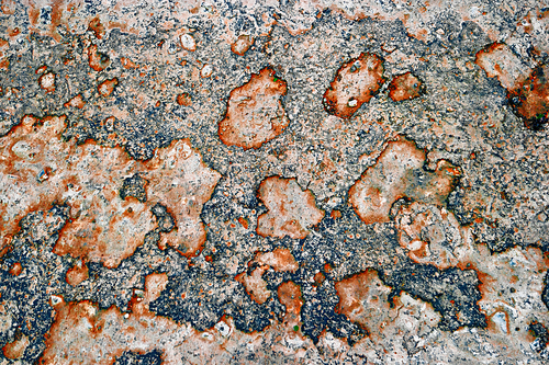Concrete surface with abandoned hydroisolation over.