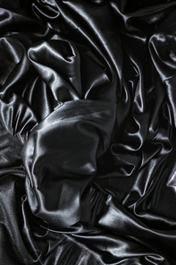texture of a black silk close up