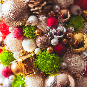 Handmade Christmas tree close up as a background