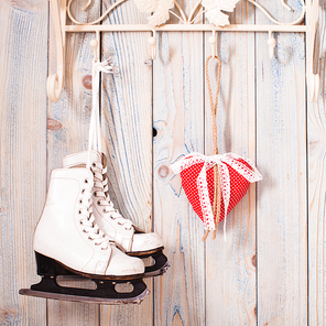 Valentine vintage decor - red gingham hearts on the hooks