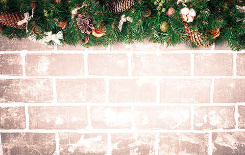 Christmas border design with orange and cotton flowers