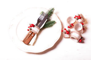 Christmas napkin rings for holiday table serving conceptual