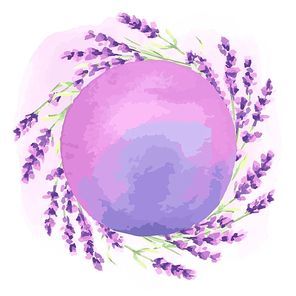 Lavender flowers background design. Watercolor natural illustration of Provence herbs.
