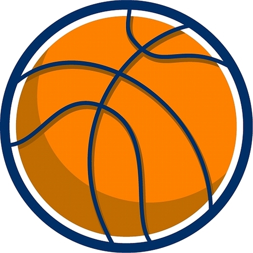 Illustration of a basketball ball on isolated white  done in retro style.