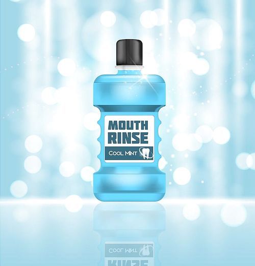 Mouth Rinse Design Cosmetics Product  Template for Ads or Magazine Background. 3D Realistic Vector Iillustration. EPS10