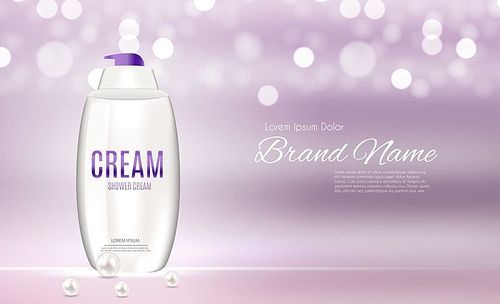 Design Cosmetics Product  Template for Ads or Magazine Background. Shower Cream. 3D Realistic Vector Iillustration. EPS10