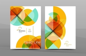 Clean geometric design annual report cover, leaflet business cover page, brochure flyer layout, abstract presentation background poster, A4 size