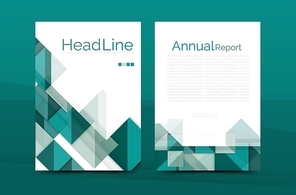 Geometric a4 front page, business annual report print template, Correspondence letter with corporate identity design