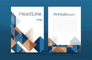 A4 front page business identity for annual report, Corporate brochure leaflet and abstract geometric background with headline