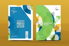 Colorful fresh business A4 cover template - flyer, brochure, book cover and annual report. Geometric design abstract background