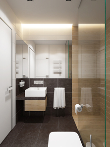 modern bathroom interior, 3d rendering