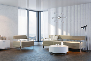 modern design of living room, 3d rendering