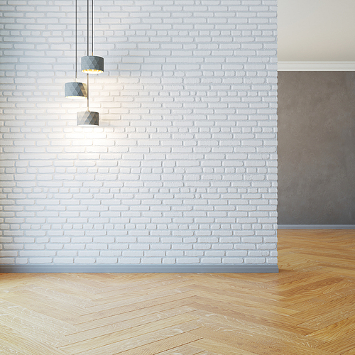 empty room with light, 3d rendering