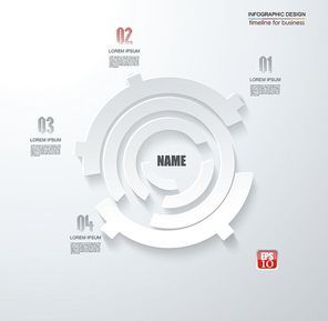 Abstract white paper circle infographics with options template. Can be used for diagram, data,  step options, banner, web design.