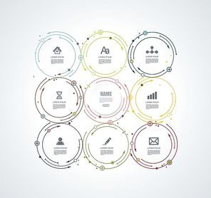 Abstract white paper circle infographics with options template. Can be used for diagram, data,  step options, banner, web design.