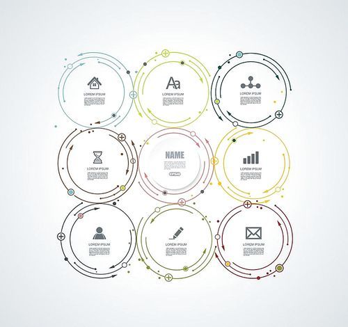 Abstract white paper circle infographics with options template. Can be used for diagram, data,  step options, banner, web design.