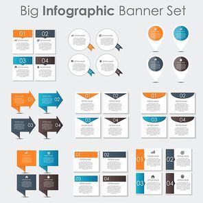 Big Set of Infographic Banner Templates for Your Business Vector Illustration