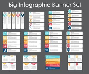 Big Set of Infographic Banner Templates for Your Business Vector Illustration