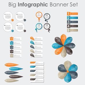 Big Set of Infographic Banner Templates for Your Business Vector Illustration