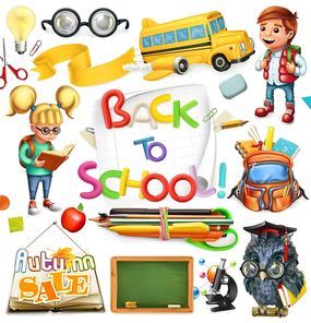 School and education. Back to school. 3d vector icon set