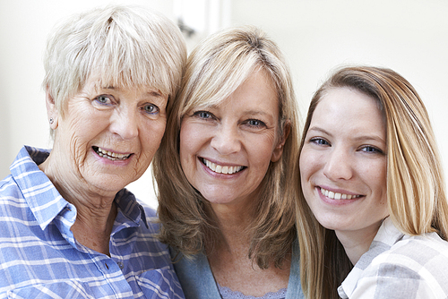 Female Multi Generation Portrait At Home