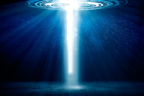 Background image with light portal coming from sky