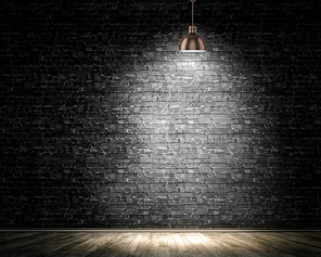 Background image of dark wall with lamp above