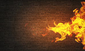 Fire outbreak on an abstract background from the sides