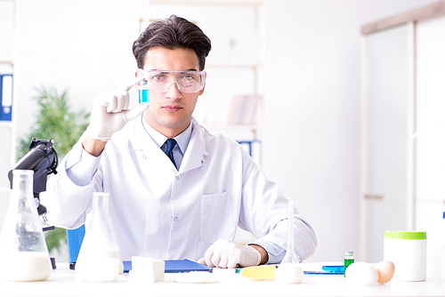 Food scientist testing new stuff in the lab