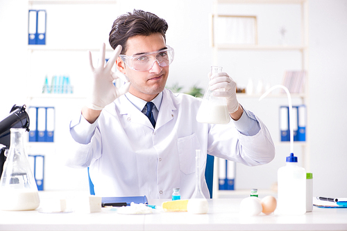 Food scientist testing new stuff in the lab