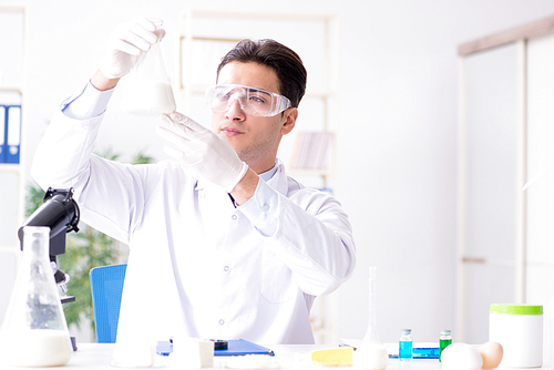 Food scientist testing new stuff in the lab