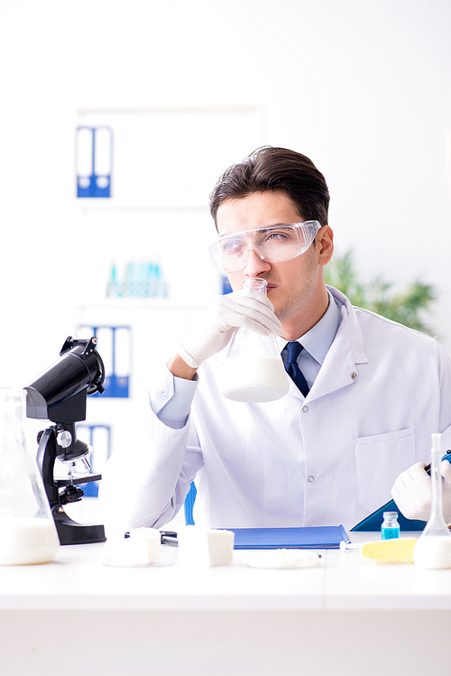 Food scientist testing new stuff in the lab