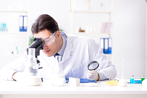 Food scientist testing new stuff in the lab