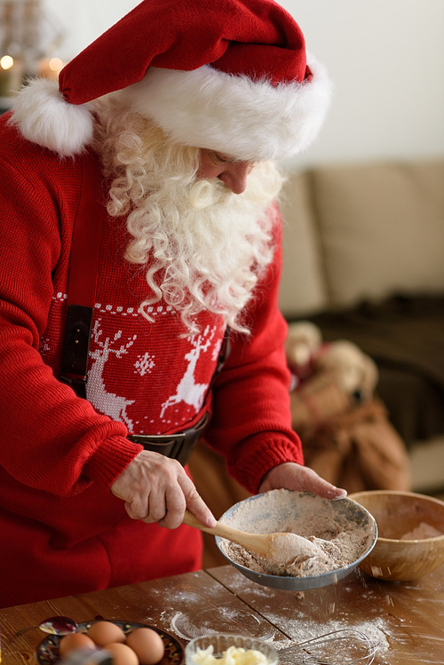 Santa Claus Cooking at Home Christmas Cookies
