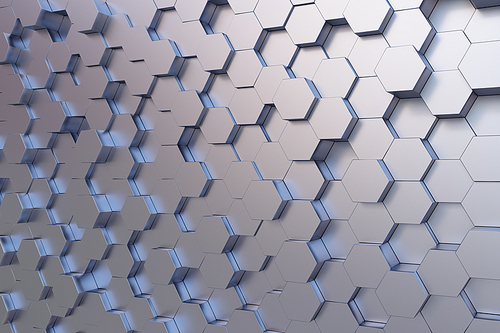 Background image of futuristic concept with silver cube elements