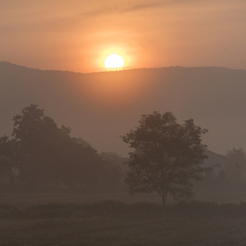 Sunrise over mountains, Chiang Rai, Thailand